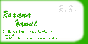 roxana handl business card